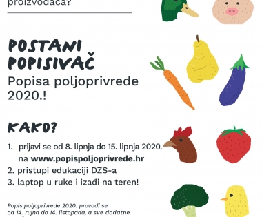Grad Buzet - POSTANI POPISIVAČ POPISA POLJOPRIVREDE 2020.