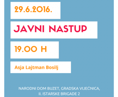 Grad Buzet - POZIV na radionicu “Javni nastup”