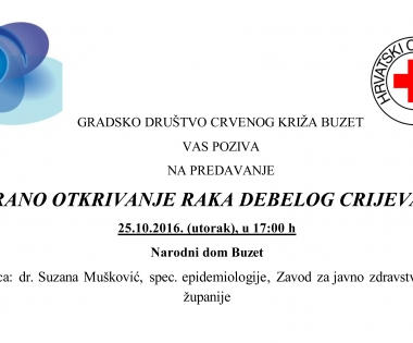 Grad Buzet - Predavanje o ranom otkivanju raka debelog crijeva